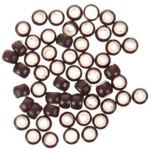 Braiding Hair Clasps Oval 200 Stk Silikon Braun 0,1x0,06 Zoll