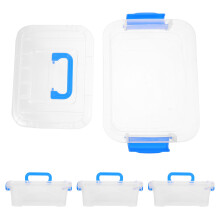 5er-pack transparente aufbewahrungsbox kunststoff mit griff