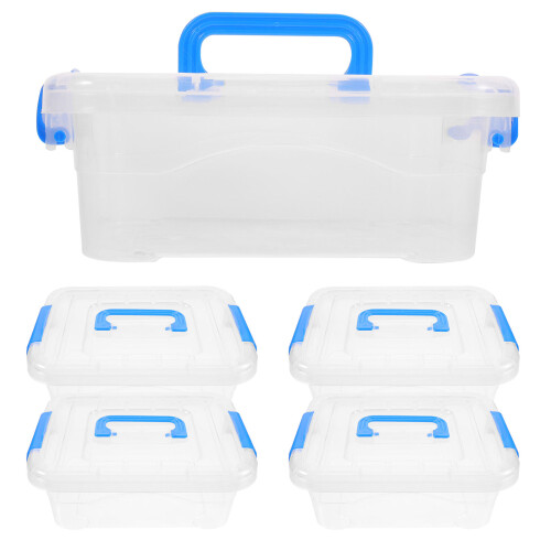 5er-pack transparente aufbewahrungsbox kunststoff mit griff 1