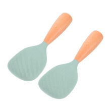 2 silikon-reislöffel mit schöpfkelle und spatel, antihaft für