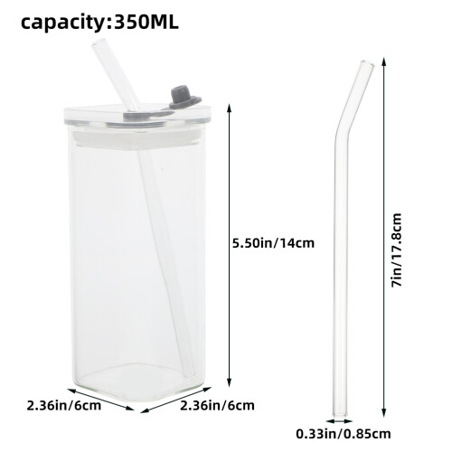 4-teiliges Glasbecher-Set 350 ml mit Deckel 1