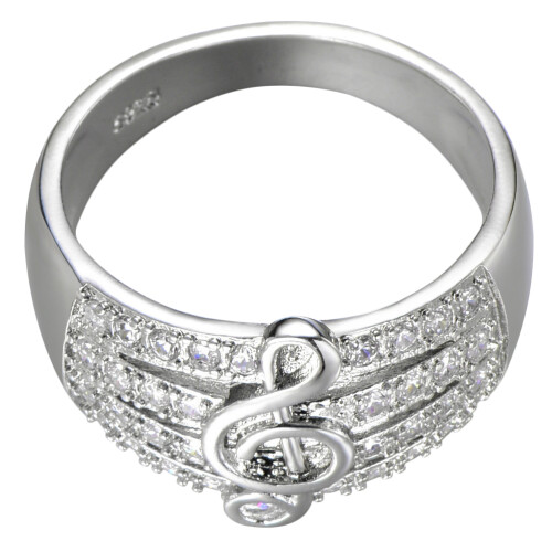 Notenring Musiknote Finger Ring Modischer Ring Kreativ Größe 9