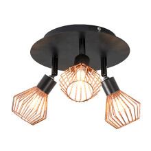 1 einfache 3-flammige led-deckenleuchte eisen