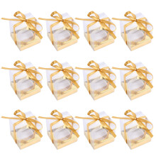 24 faltbare verpackungsboxen aus nougatpapier mit band