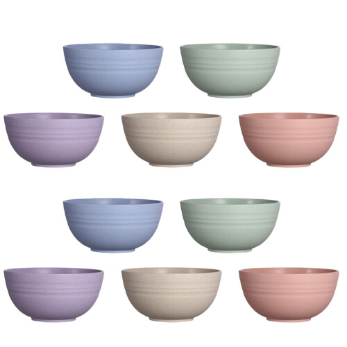 10-teiliges Weizenstroh-Salatschüssel-Set, Farben