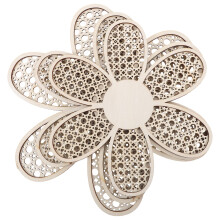 1 set boho-daisy-wanddekoration aus holz, blumen-wandanhänger