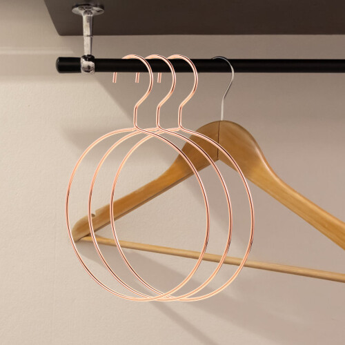 4er-pack schalring-halter, kleiderbügel, metall, gürtelhänger, nordic- 1