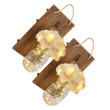 2er set rustikale light jar, hängende wanddekoration