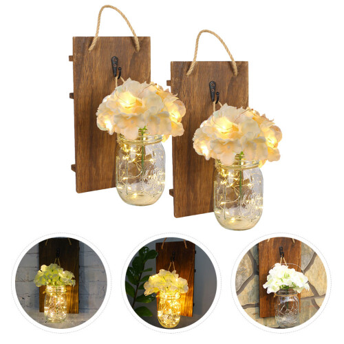 2er set rustikale light jar, hängende wanddekoration 2