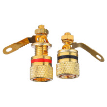 2Stk Lautsprecher Terminal Connector Kupfergold Für Heimkino Box