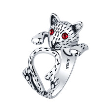 Personality Katzenring Mikroeingraviert Zirkonia Verstellbar Retro
