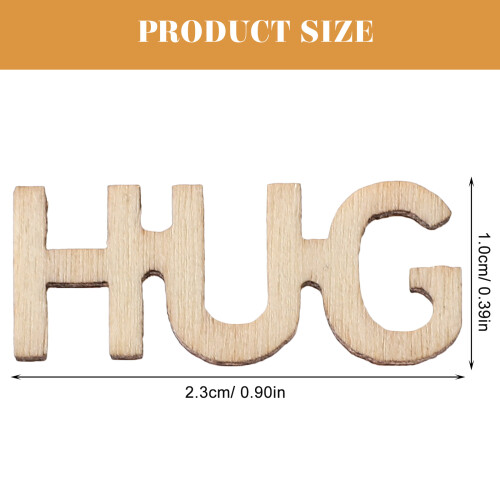 100 holz-ausschnitte buchstabenform für „hug“, bulk 1