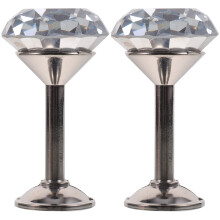 Diamant Vorhang Raffhalter Tür Wand Quaste Haken 2st (Silber)
