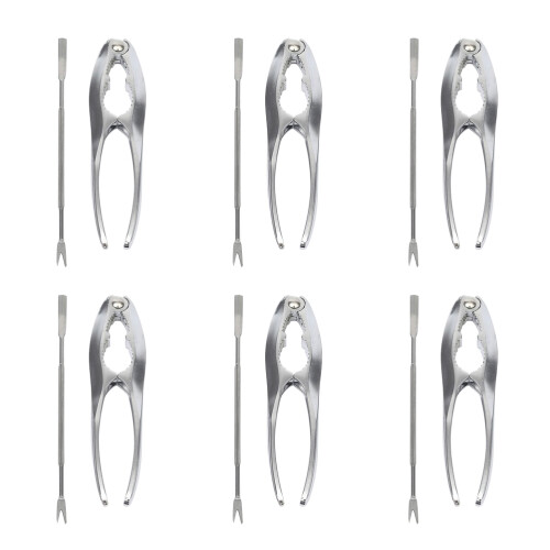 6Pièces Ouvre- Casse-Noix Acier Inoxydable Argent