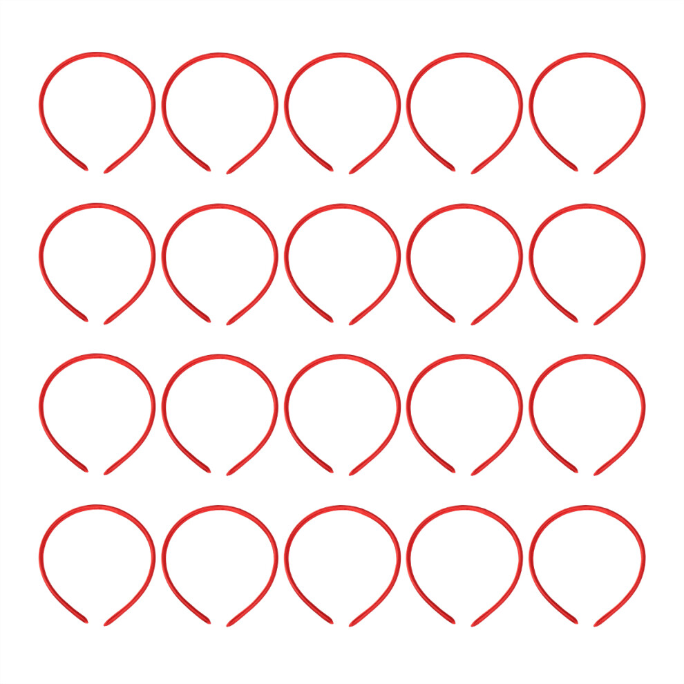 20 Stuks 1 Cm Dikke Stoffen Haarband Eenvoudig Minimalistisch (Rood)-image