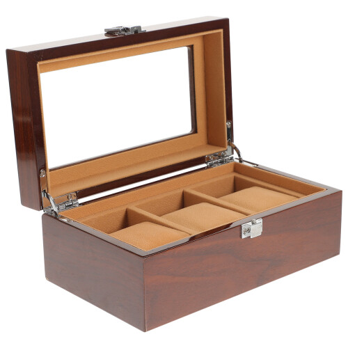 watch storage box 3 slots display case jewelry organizer 2