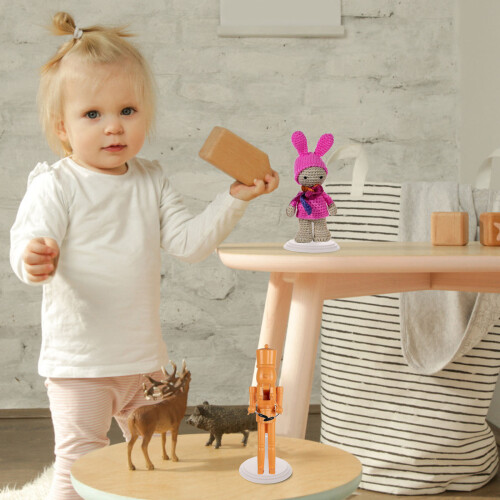 3Pcs Doll Display Rack White Sturdy Iron Plastic Doll Holding Stand 1