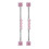 2 peças de piercing industrial aço de com barra reta, rosa 1