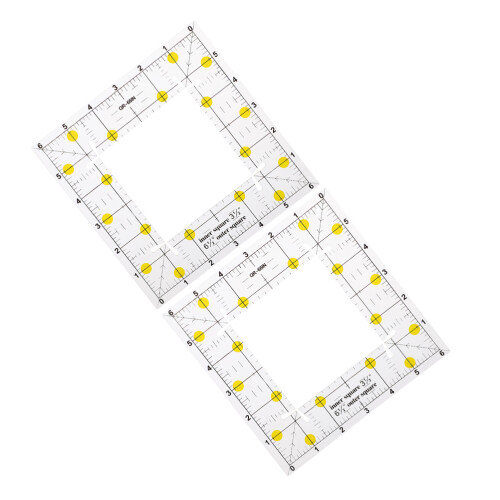 2Pcs Conjunto De Régua Quadrada Acrílico Para Com Ranhuras