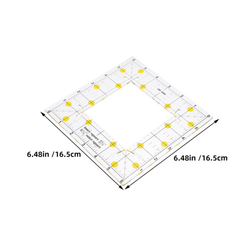 2Pcs Conjunto De Régua Quadrada Acrílico Para Com Ranhuras 2