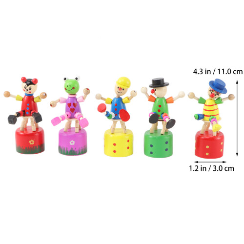 5 unid. brinquedo madeira palhaço infantil 1