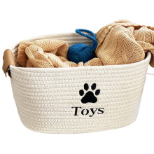 Dog Toy Basket Woven Storage Cube Decorative Box For Nursery Living Room Clothes Bookshelf Closet Towels Laundry Beach