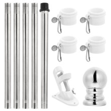 6pcs 1,8m Fahnenhalter Fahnenmast Set Für Hof