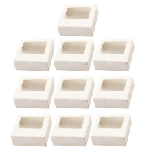 10 Muschelförmige Dessertverpackungsboxen Gebäck Kuchenpapier