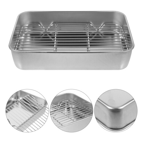 1 Set Grillplatte Multifunktionale Abtropfplatte 2