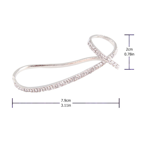 1stk Hand Armband Handmanschette Palmenring Silver 1