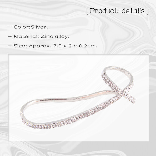 1stk Hand Armband Handmanschette Palmenring Silver 2