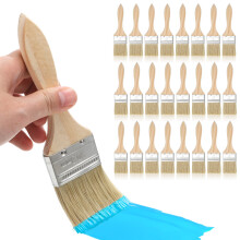 30 Stk. Decklackierbürsten Set Für Holz Und Wände Mit Holzgriff