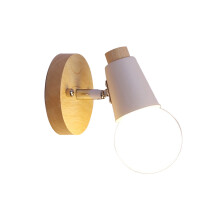 Wandleuchte Schmiedeeisen Wandlampe Bartheke Hölzern Weiß