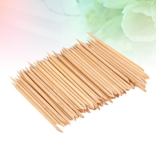 200Stk Holzstäbchen Doppelseitig Nagelart Cuticle Pusher 2