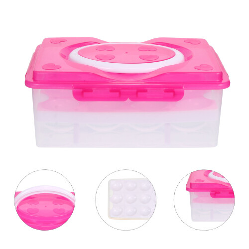 24-Eiertray Roze Plastic Organisator Met Schokvaste Bescherming 2