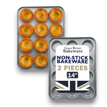 2 Pack 12 Hole 36cm Yorkshire Pudding/ Cake Tray