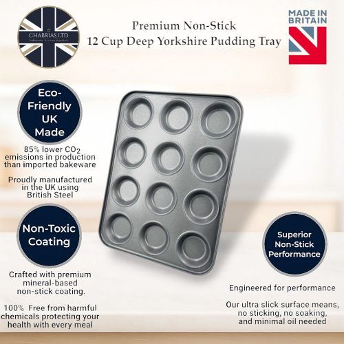 2 Pack 12 Hole 36cm Yorkshire Pudding/ Cake Tray 1