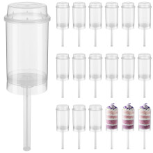 20 Drückbare Cake Holder Push-Up Zylindrisch Mit Deckeln