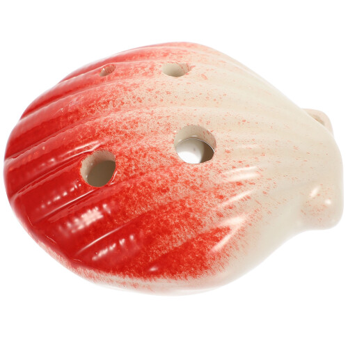 Durable Red Ceramic 6-Hole Ocarina Beginner Practice Music Toy