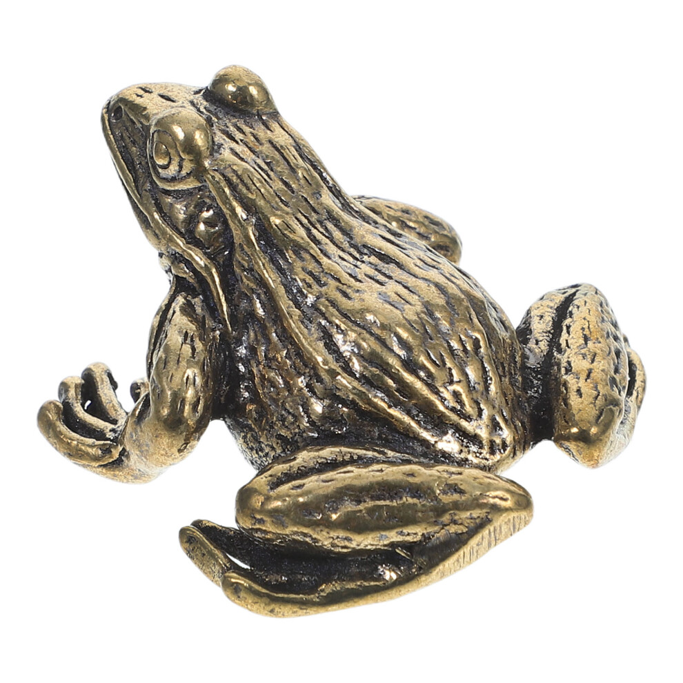 BrąZowa Figurka ŻAby Retro MałA Urocza ZwierzęCia Z BrąZu Do Domu-image