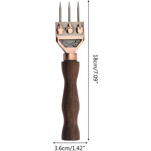 Ice Picsk Solid Wooden Handle Stainless Steel Three Pronged Ice Crushers Silver 2