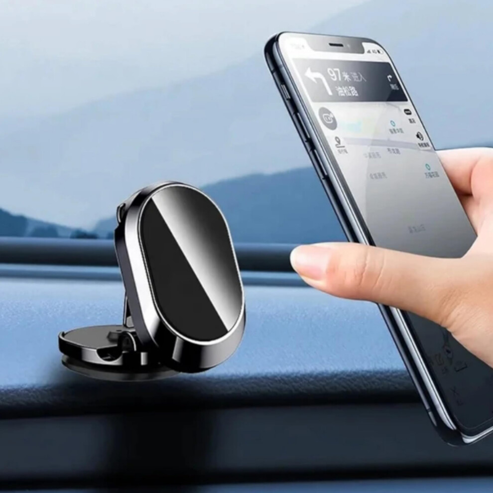 Car Phone Mount Magnetic Holder 720 Degree Rotation Universal Compatibility Foldable Design For Smartphones And Vehicles 9393856376896