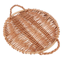 1Pc Premium Willow Food Storage Tray Brown Home Tableware