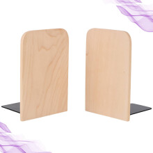 2Stk Holz Buchstützen Schwarz Stabil Langlebig Für Tisch Und Regal