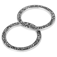 2 auto-zündknopf-ring-aufkleber, kristall-bling- (schwarz)