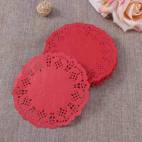 100st Runde Papierdeckchen Blumenpapier Hochzeit 2