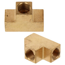 2Stück Dreiwege Verbindungsrohr Armaturen Aus Messing (Gold)