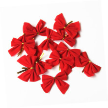 36pcs Christmas Tree Decorations Silver Bows Mini Iridescent Indoor Xmas Tree Accessories For Red Baubles