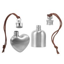 2Stk Kleine Edelstahl Flasche Silber Auslaufsicher Camping Reise