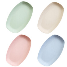 4Stk Weizenstroh Oval Dessert Lebensmittel Aufbewahrungsplatten